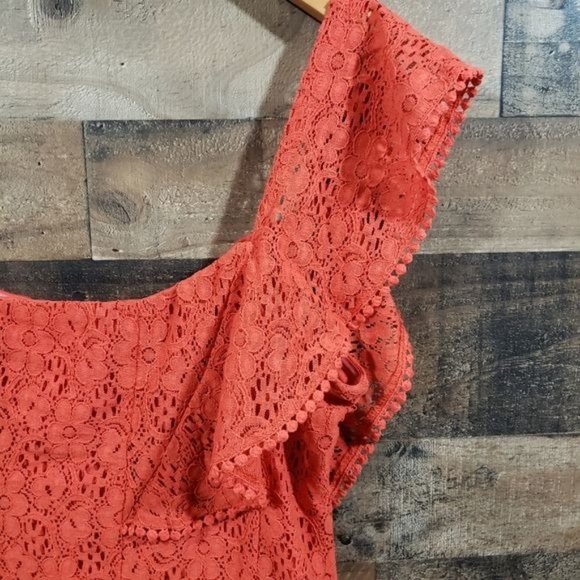 Cupcakes and cashmere NWT Aresa ruffle one shoulder mini lace dress woman size 2 - Picture 8 of 10